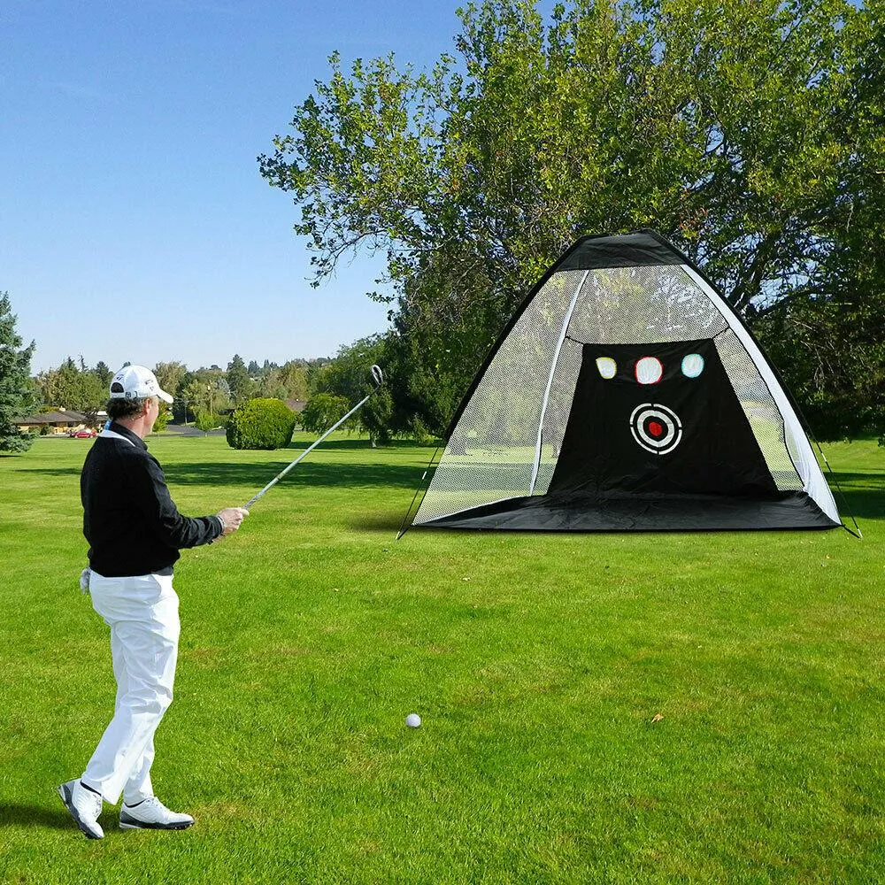 10 Foot Golf Practice Net Bundle - 2021 Golf Net & 3x3 Foot Golf Mat