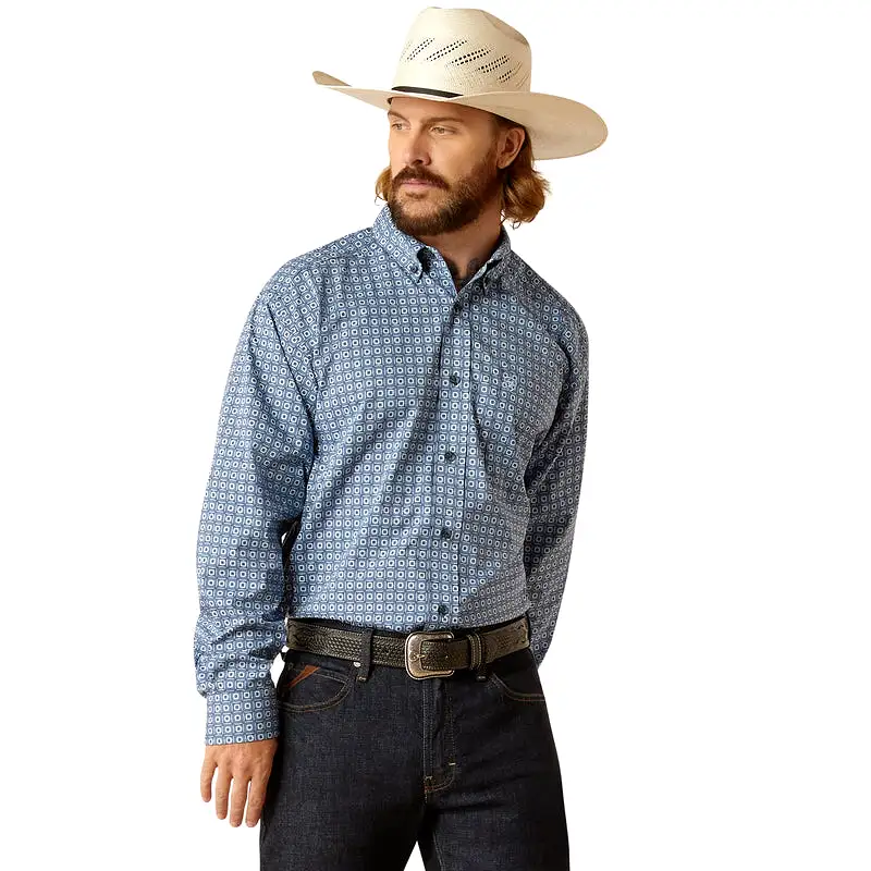 'Ariat' Men's 360 AirFlow Button Down - Deja Vu Blue