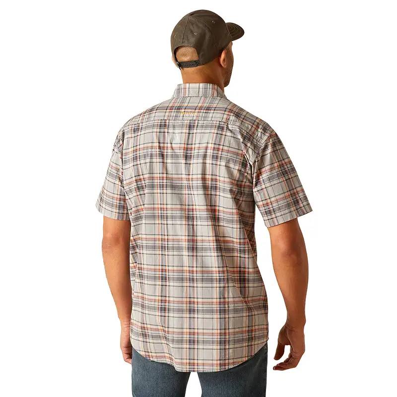 'Ariat' Men's Rebar 'Made Tough' DuraStretch Button Down - Alloy Plaid