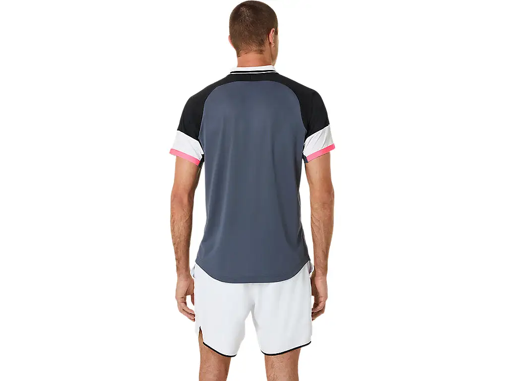 Asics Polo Shirt Match Heren Zwart Grijs