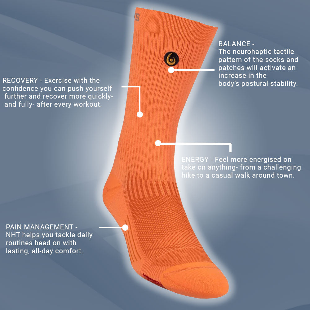 Biowin Neurosocks - Athletic Crew - Neon Orange