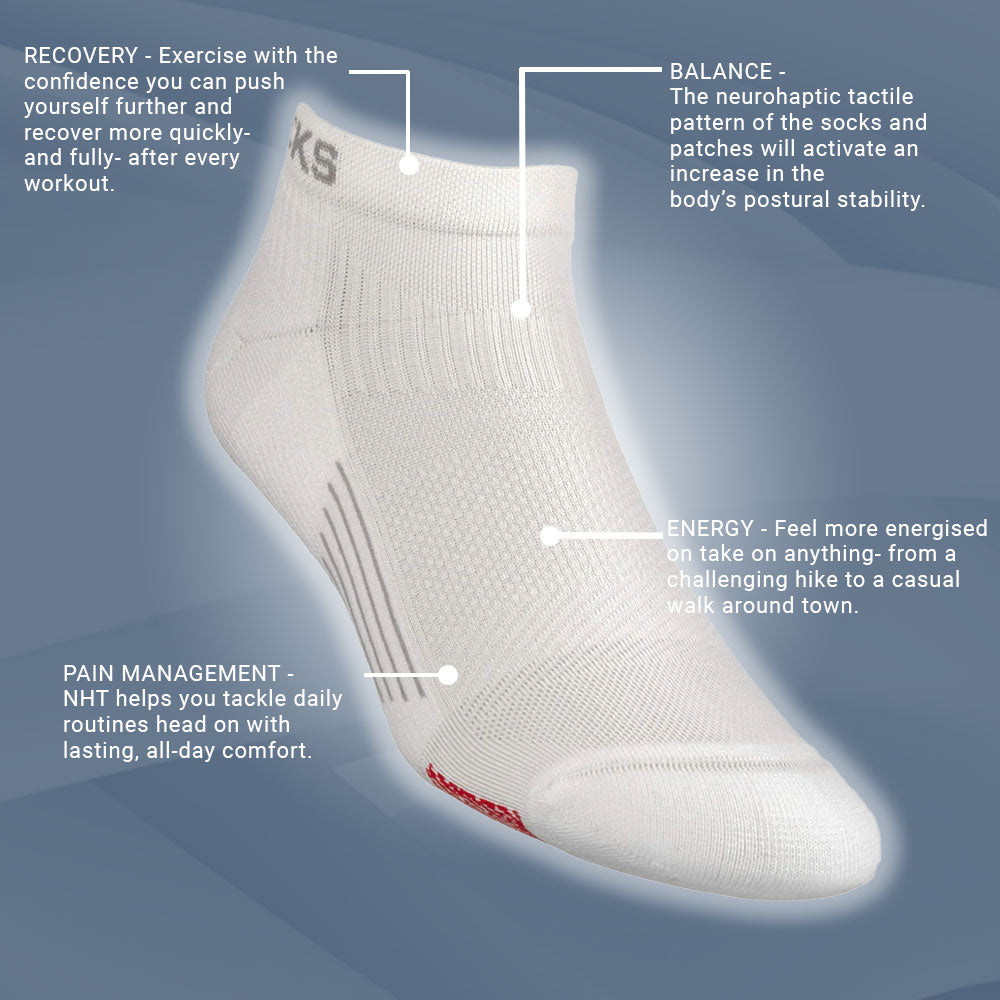 Biowin Neurosocks - Athletic No Show -  White