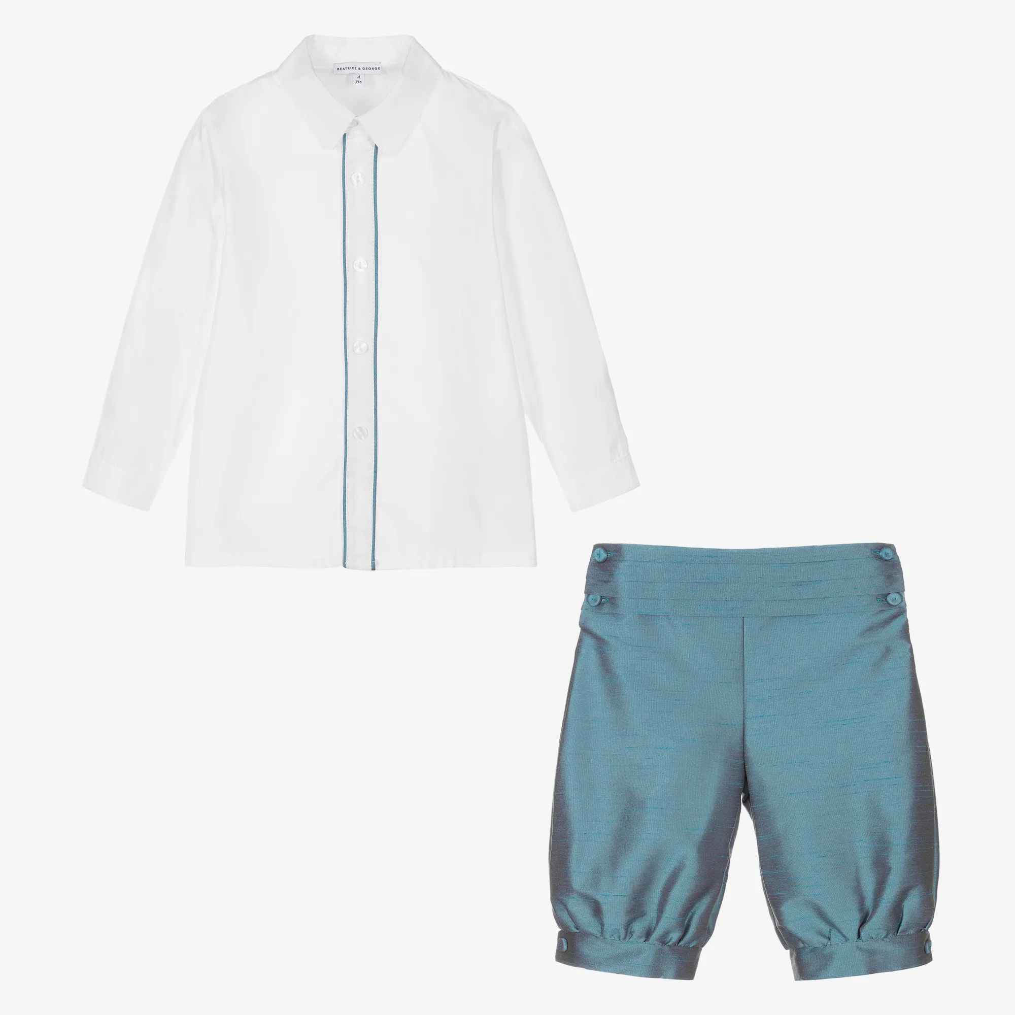 Boys Blue Knickerbocker Shorts Set 