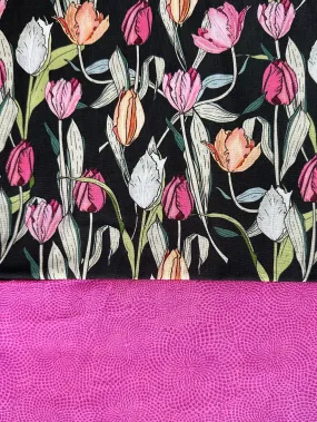 CAPRI Cotton - Tulips w/Fuchsia