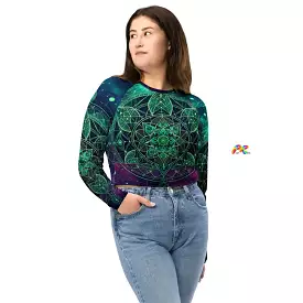 Cosmic Emerald Long Sleeve Athletic Crop Top