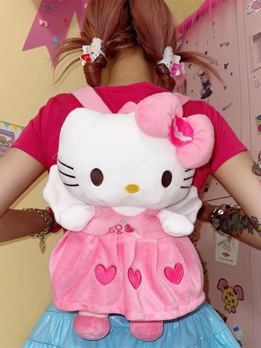 Cute “hello kitty” plush bestie backpack BY8150