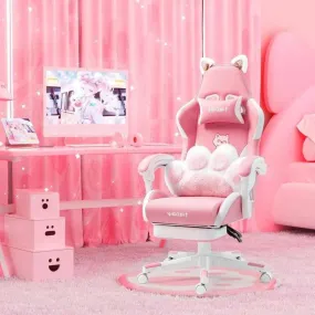 Cute Pink Cat Paw Anime Gaming Chairs