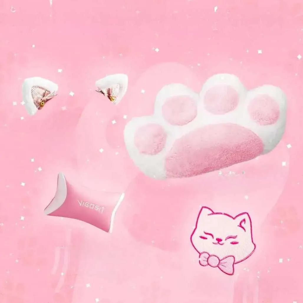 Cute Pink Cat Paw Anime Gaming Chairs