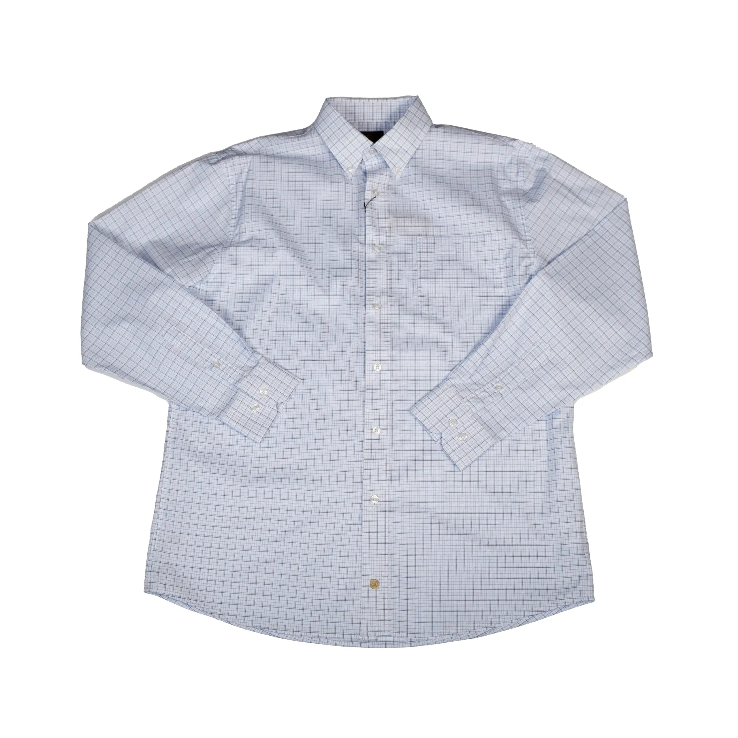 'FX Fusion' Men's Plaid Button Down - White /Blue