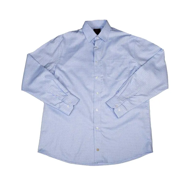 'FX Fusion' Men's Textured Check Button Down - Blue