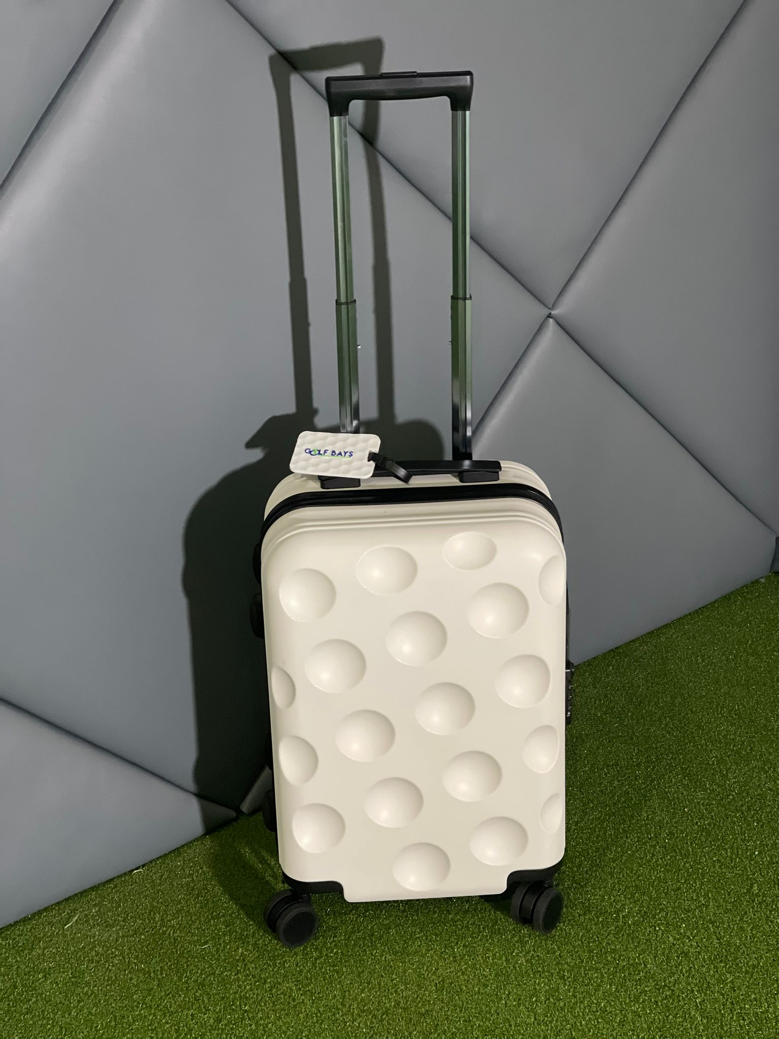 Golfbays 4 Wheel Hard Small Suitcase - Golf Ball Design