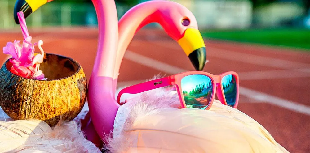 goodr OG Polarized Sunglasses - Flamingos on a Booze Cruise