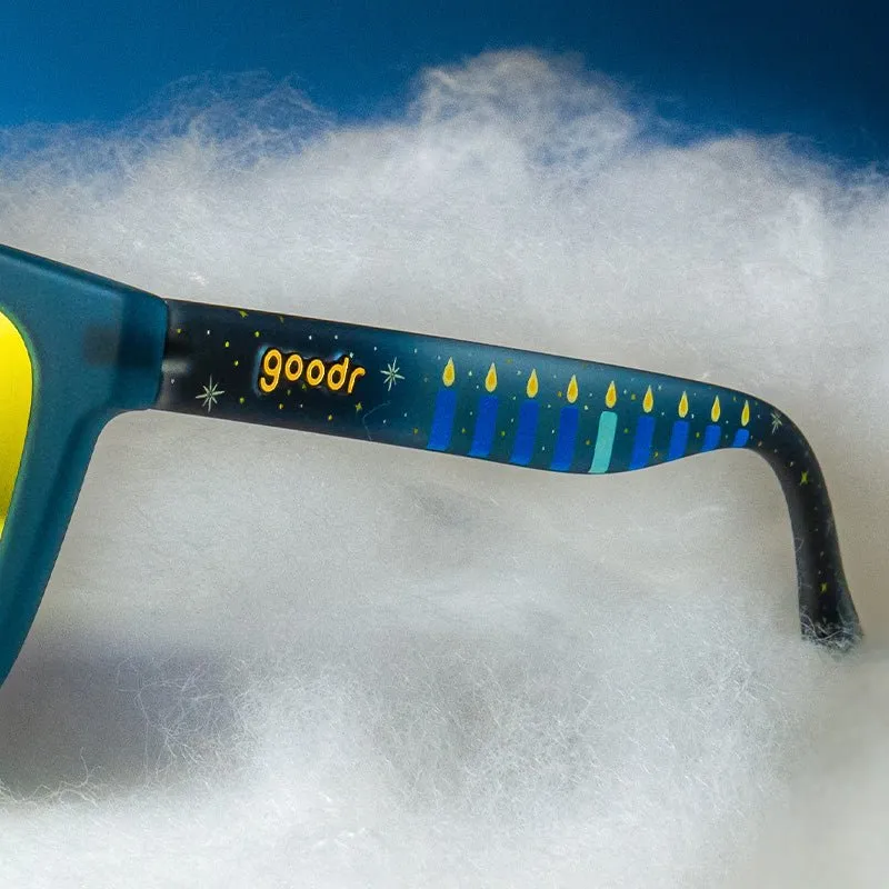 goodr OG Polarized Sunglasses Hanukkah Edition: Eight Crazy Lights