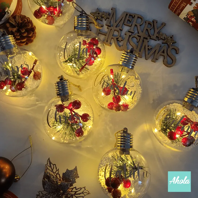 【Holiday Cheers】Christmas Built-in Lighting Baubles 名字可發光聖誕樹裝飾球