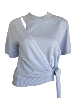 Hudson Wrap Knit Tee (Blue Haze)