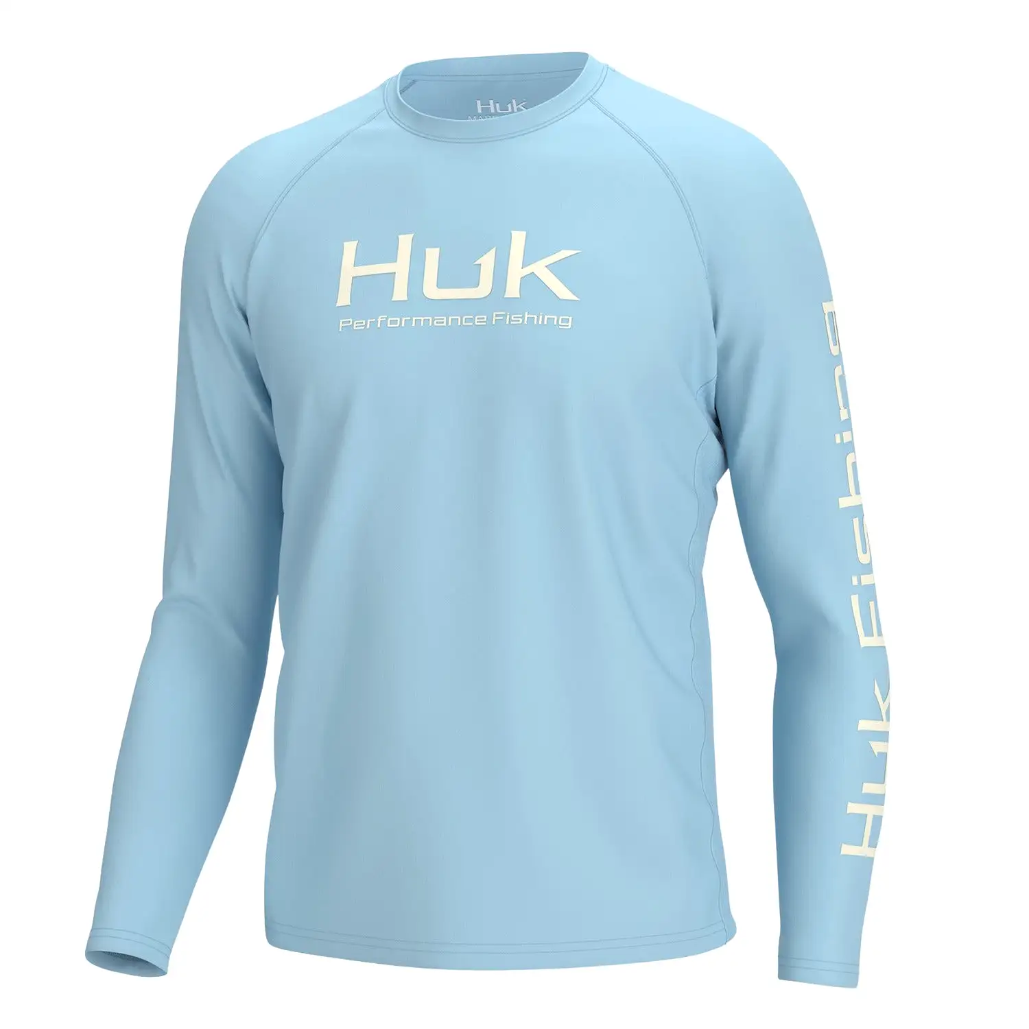 'Huk' Men's Pursuit Performance Vented Crew Neck - Crystal Blue