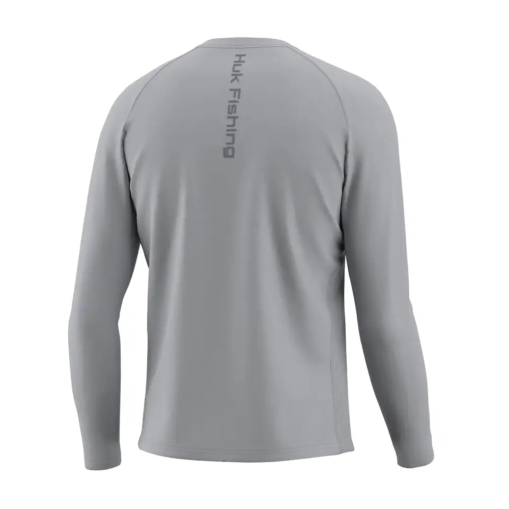 'Huk' Men's Pursuit Performance Vented Crew Neck - Harbor Mist