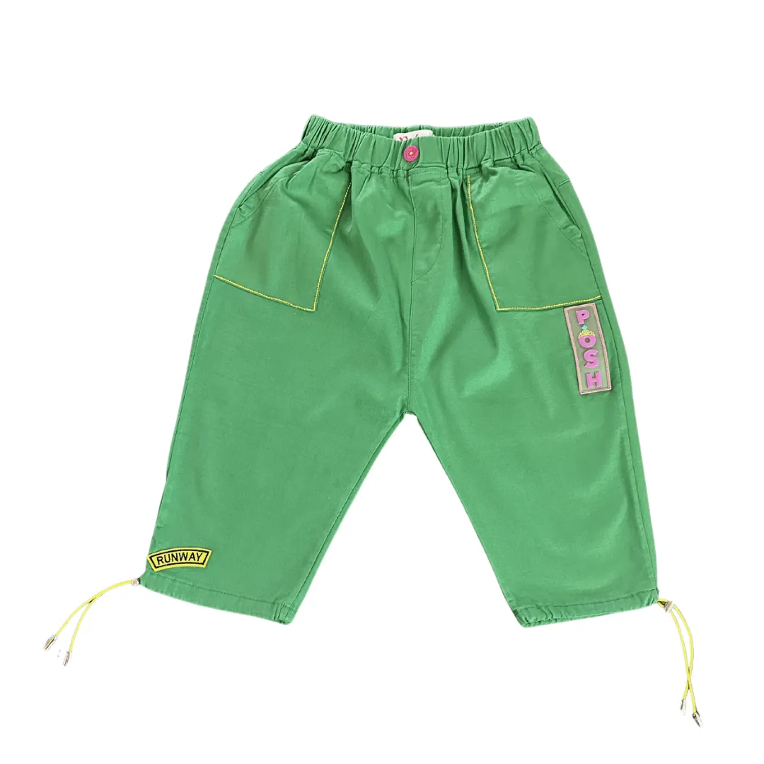 Keep Calm Green Cotton Capris