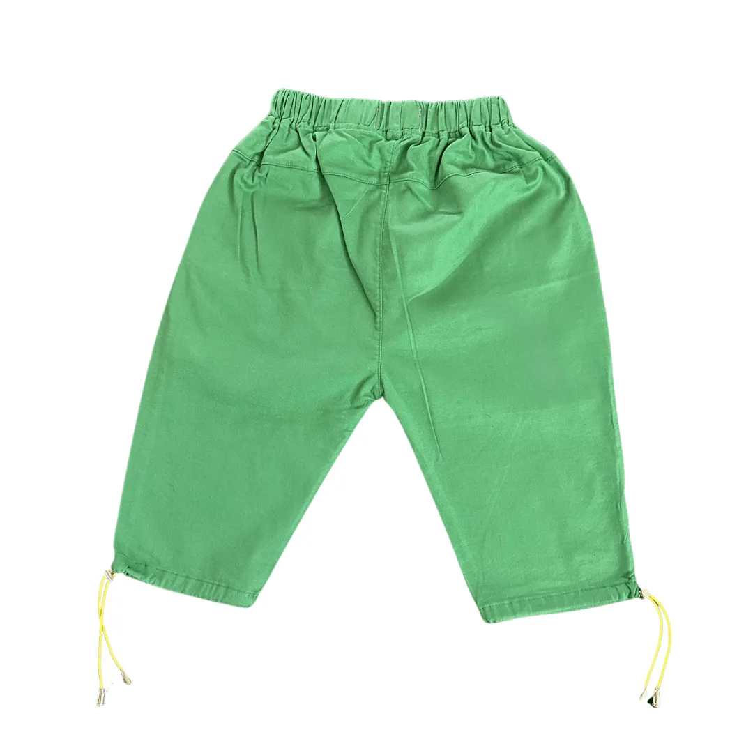 Keep Calm Green Cotton Capris