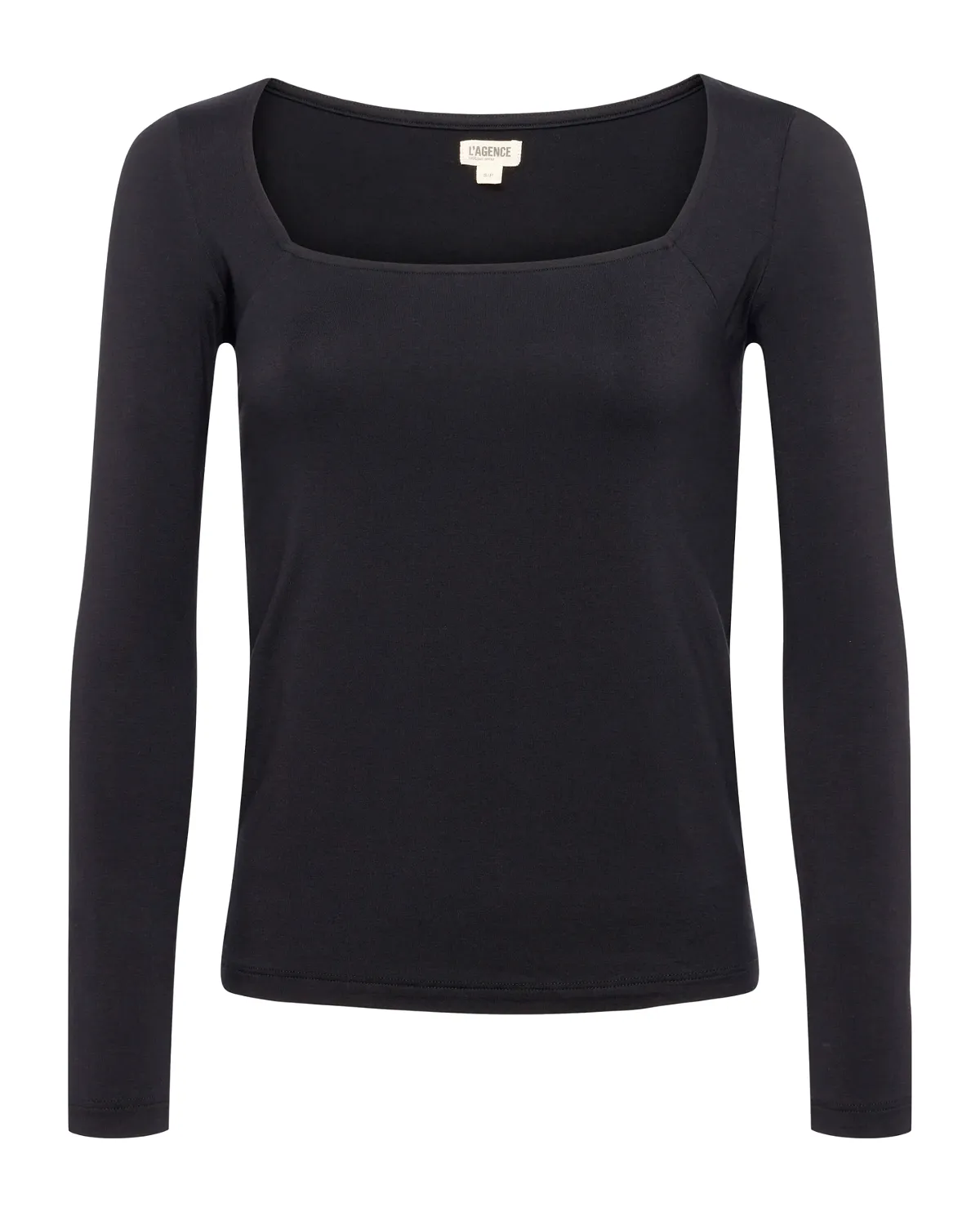 Kinley Long Sleeve Square Neck Top (Black)