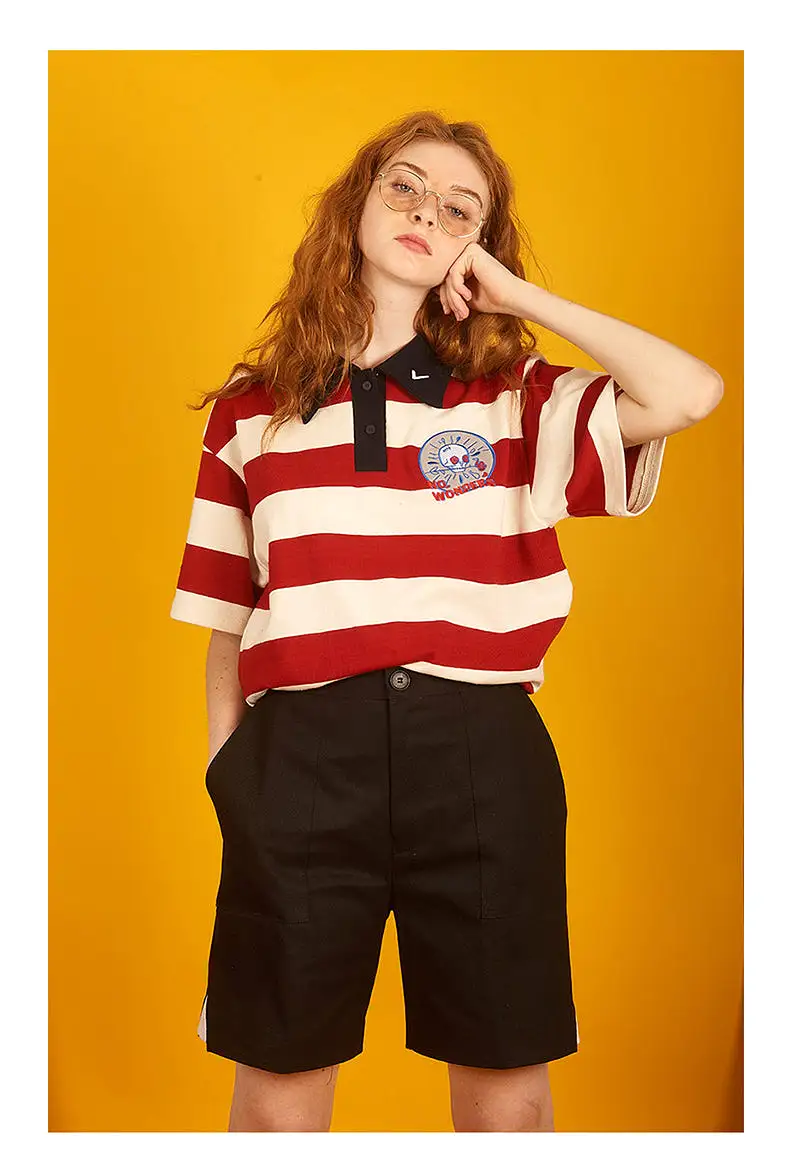 KOREAN RETRO STRIPE POLO SHIRT BY22300