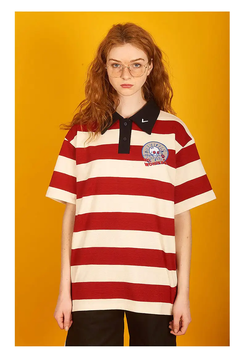 KOREAN RETRO STRIPE POLO SHIRT BY22300