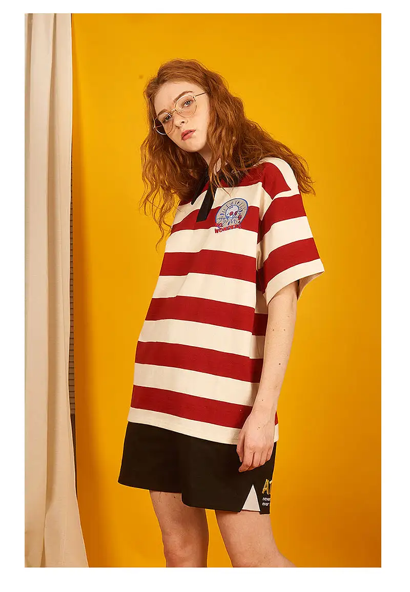 KOREAN RETRO STRIPE POLO SHIRT BY22300