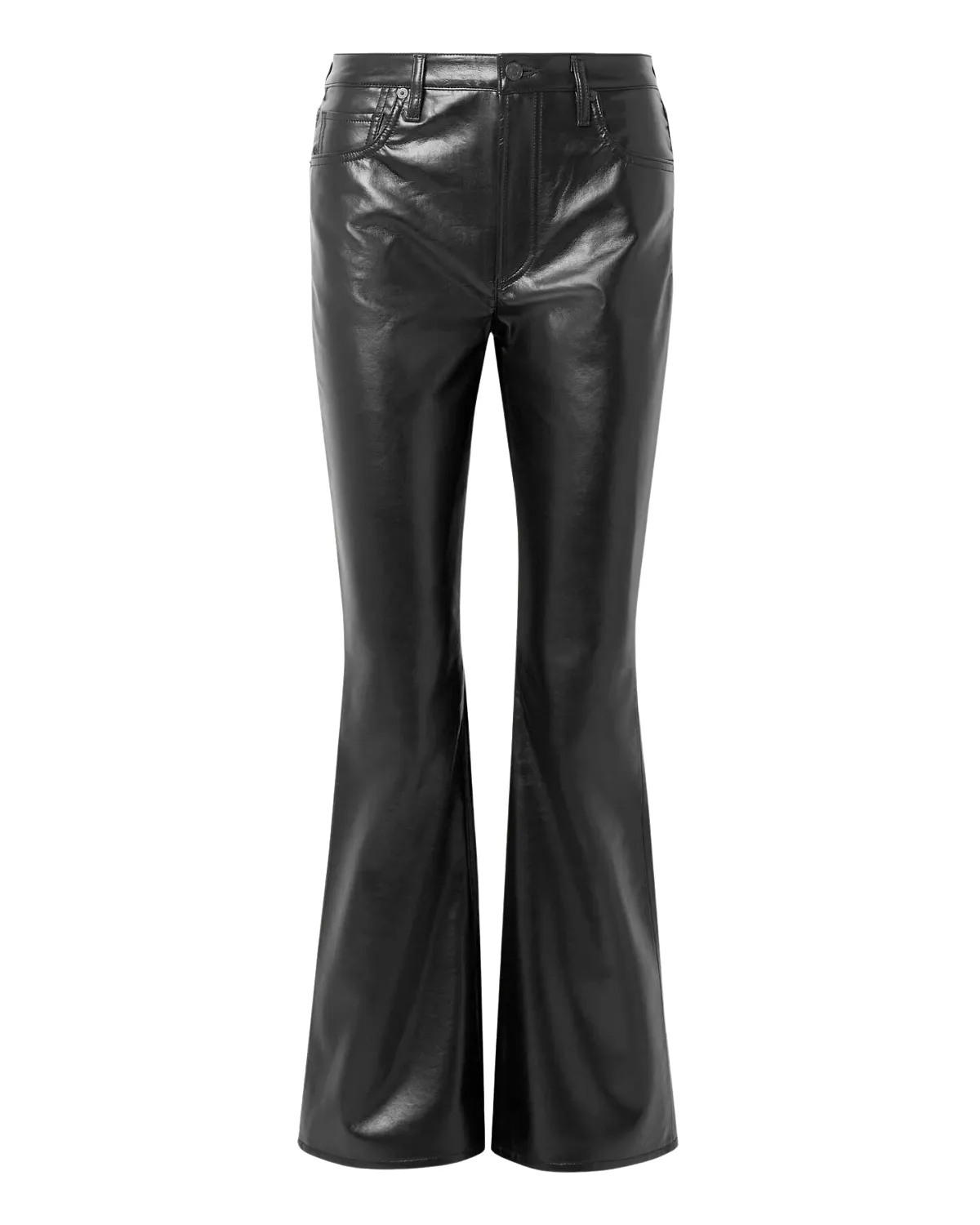 Lilah Recycled Leather Flare Denim (Black)