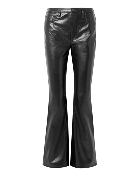 Lilah Recycled Leather Flare Denim (Black)