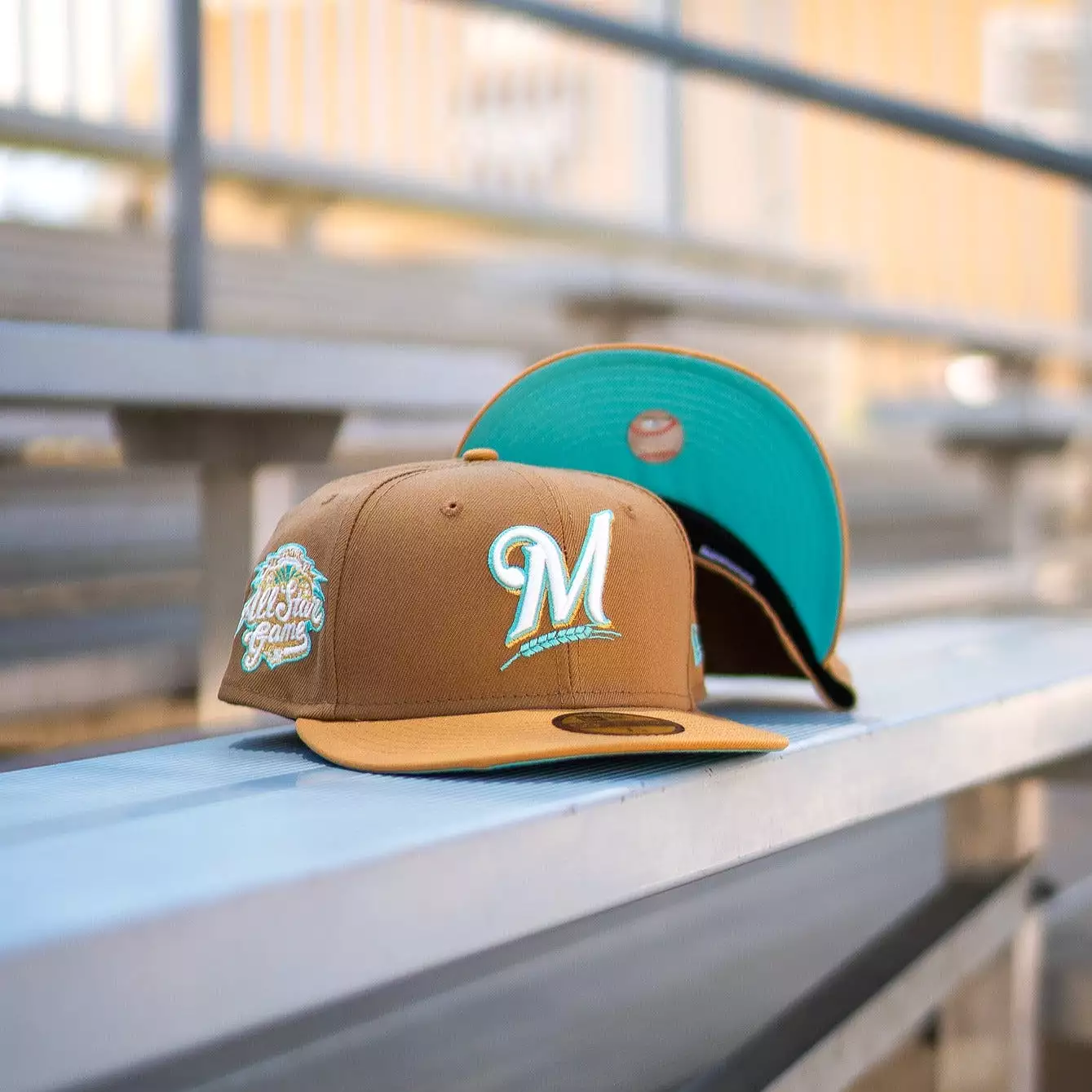 New Era Milwaukee Brewers 2002 ASG Teal UV (Khaki/Tan)