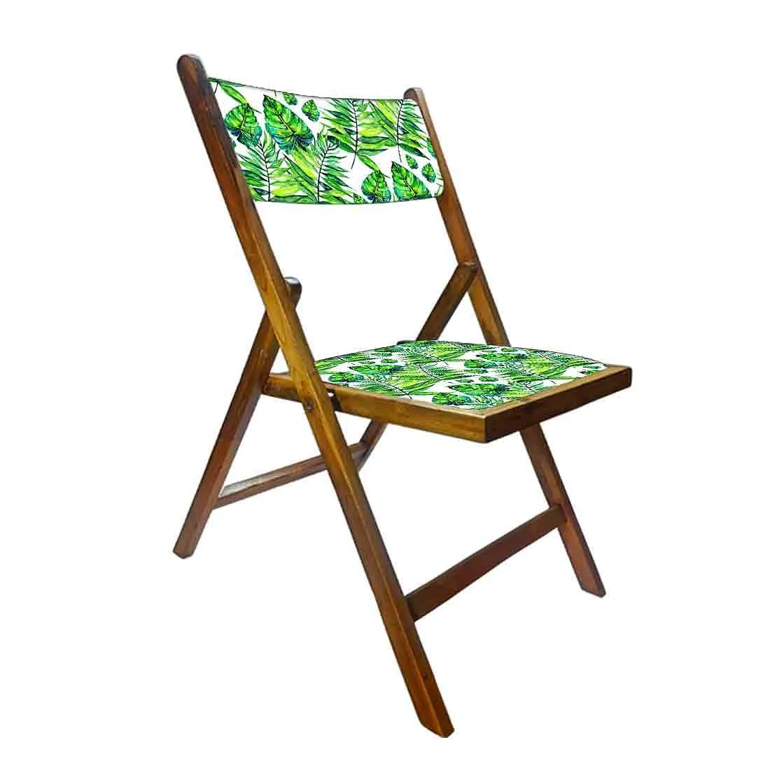 Nutcase Wooden Chairs For Balcony Patio - Light Green Leaves