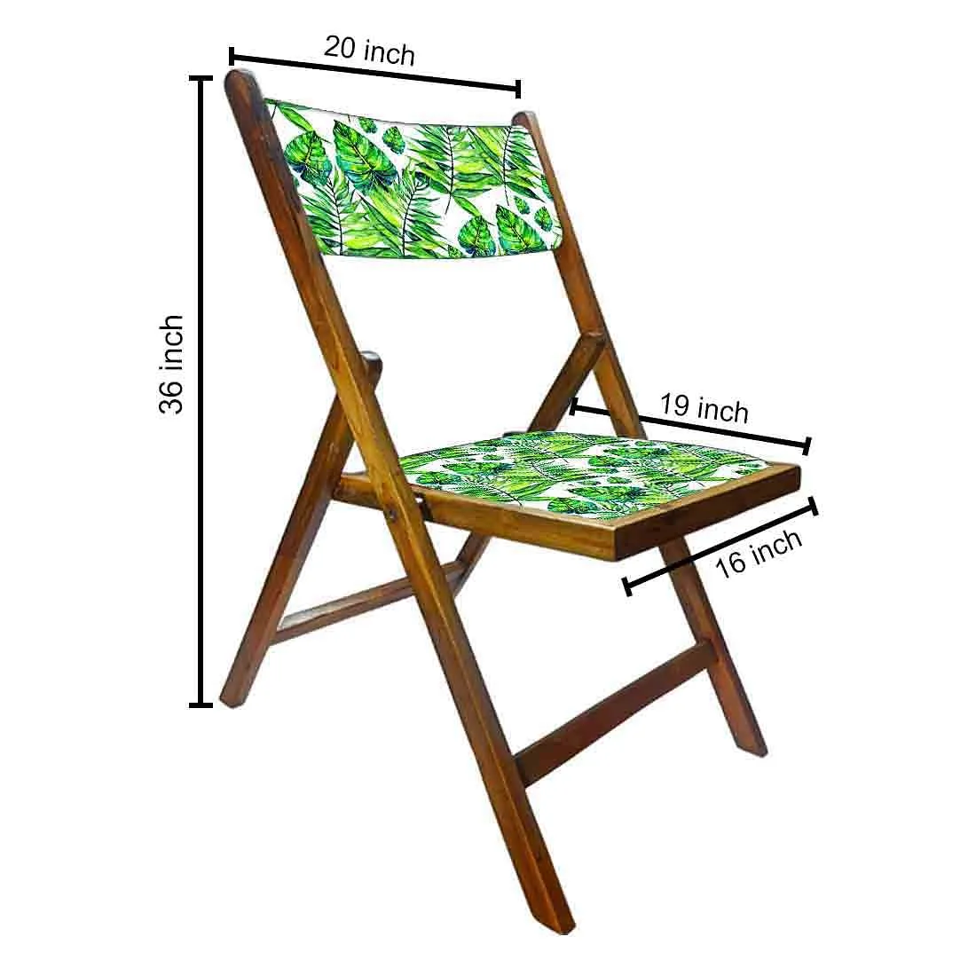 Nutcase Wooden Chairs For Balcony Patio - Light Green Leaves