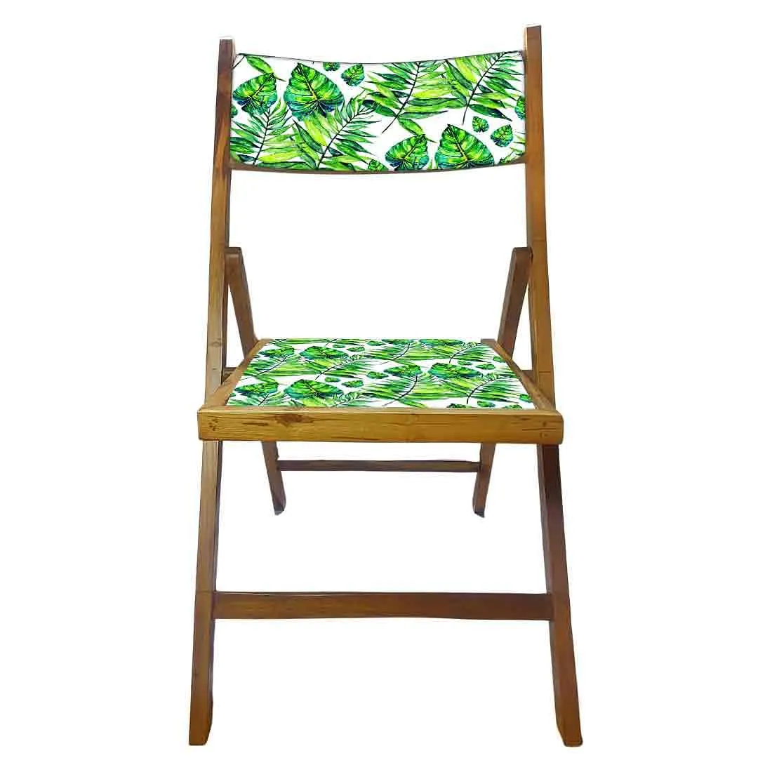 Nutcase Wooden Chairs For Balcony Patio - Light Green Leaves