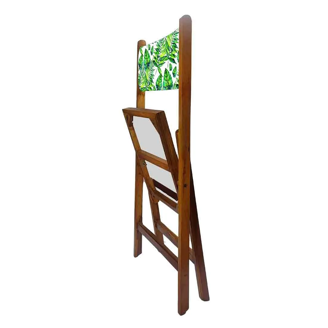 Nutcase Wooden Chairs For Balcony Patio - Light Green Leaves