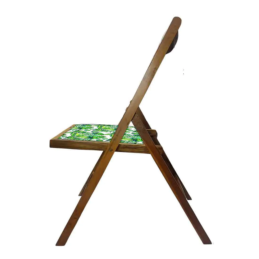 Nutcase Wooden Chairs For Balcony Patio - Light Green Leaves