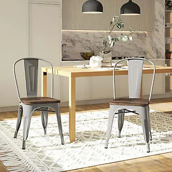 Pair Fusion Metal Dining Chairs | Kaleidoscope