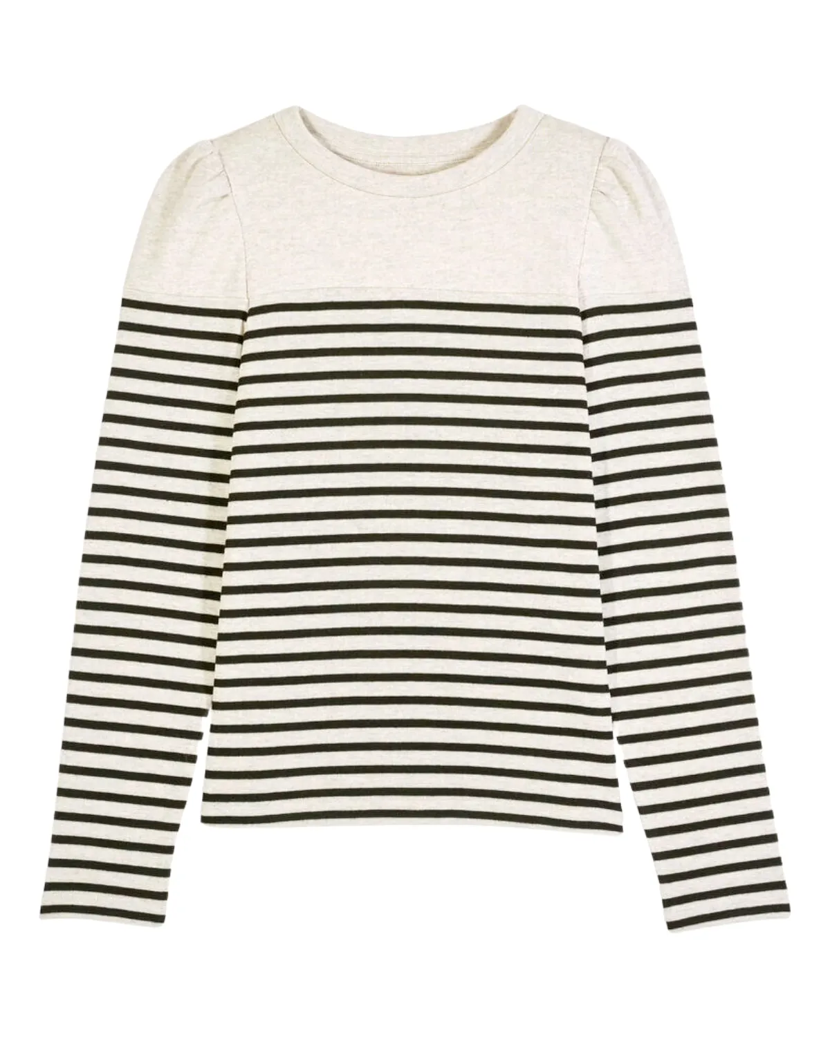 Palki Striped Long Sleeve Knit Top (Ecru)