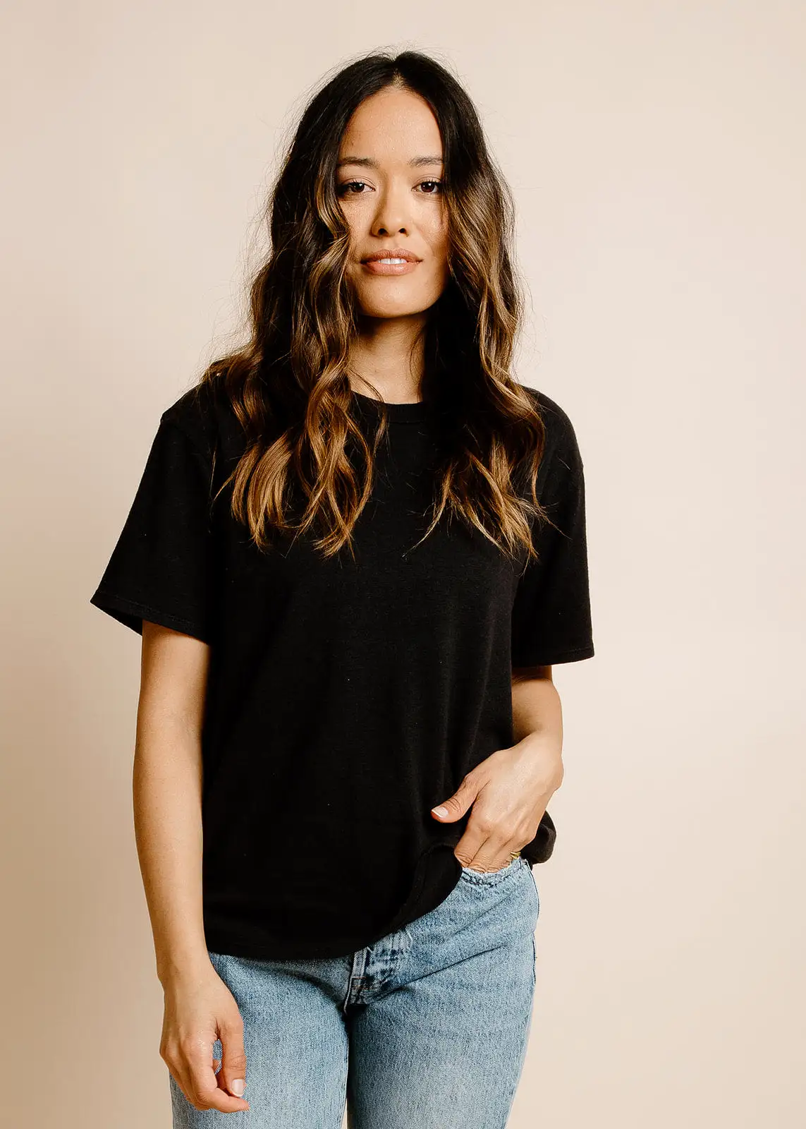 Palmer Hemp Boxy Tee - Black Stone