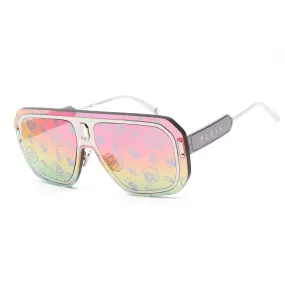 Philipp Plein SPP050 Sunglasses Shiny Palladium / Smoke Mirror Rainbow Women's