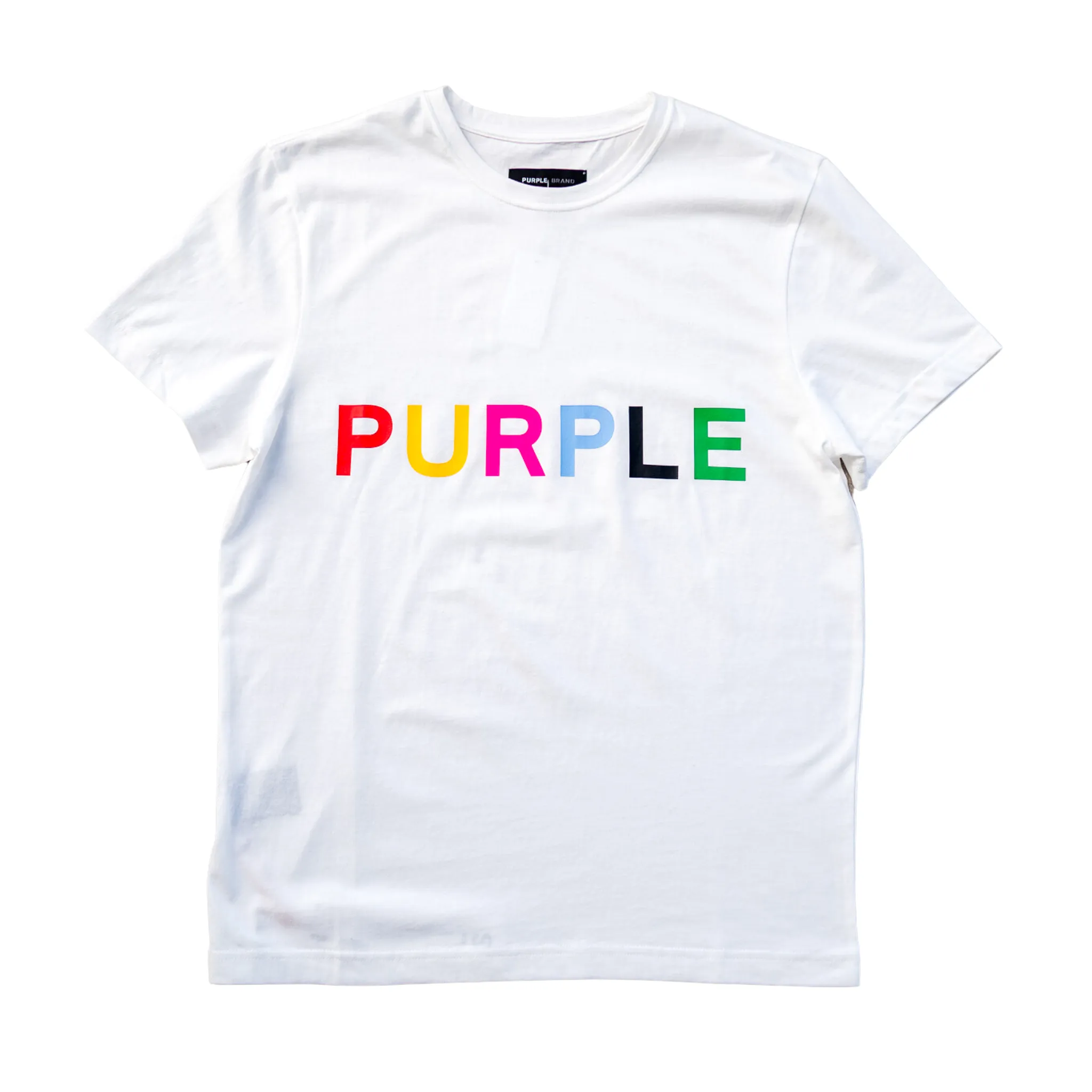 Purple Brand Multi Color Text T-shirt (White)