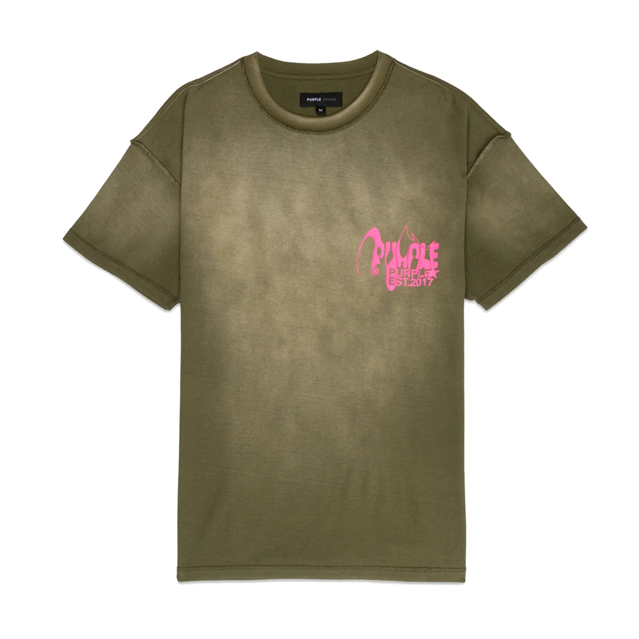 Purple Brand Textured Inside Out Logo Olive Tee (P101-JWBD124)