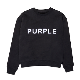 Purple Brand Wordmark Oversized Crewneck (Black) - P402-HBBC423