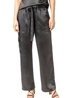 Satin Cargo Pant (Black)