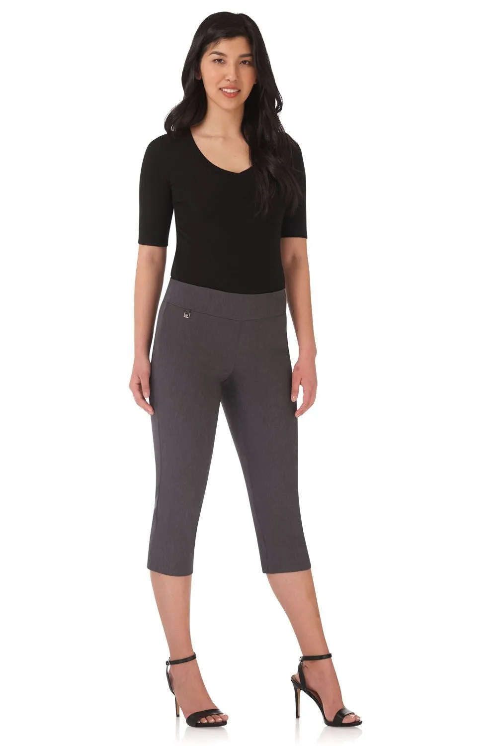 Secret Pocket Capris with Wide Waistband