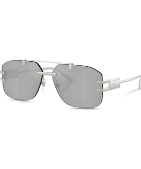 Versace Damier Plaque Rectangle Sunglasses