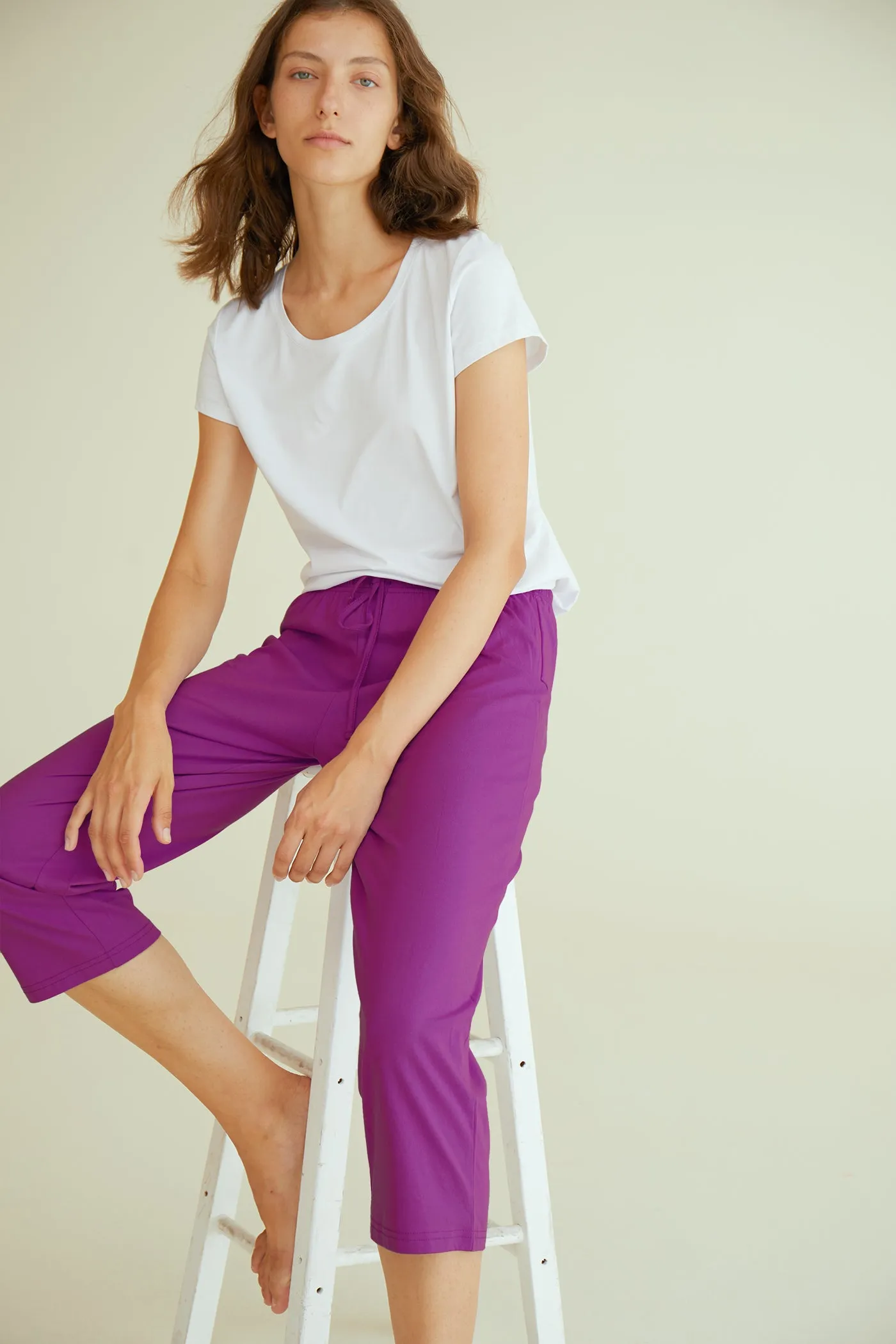 Women's Cotton Capri Pants Sleep Capris