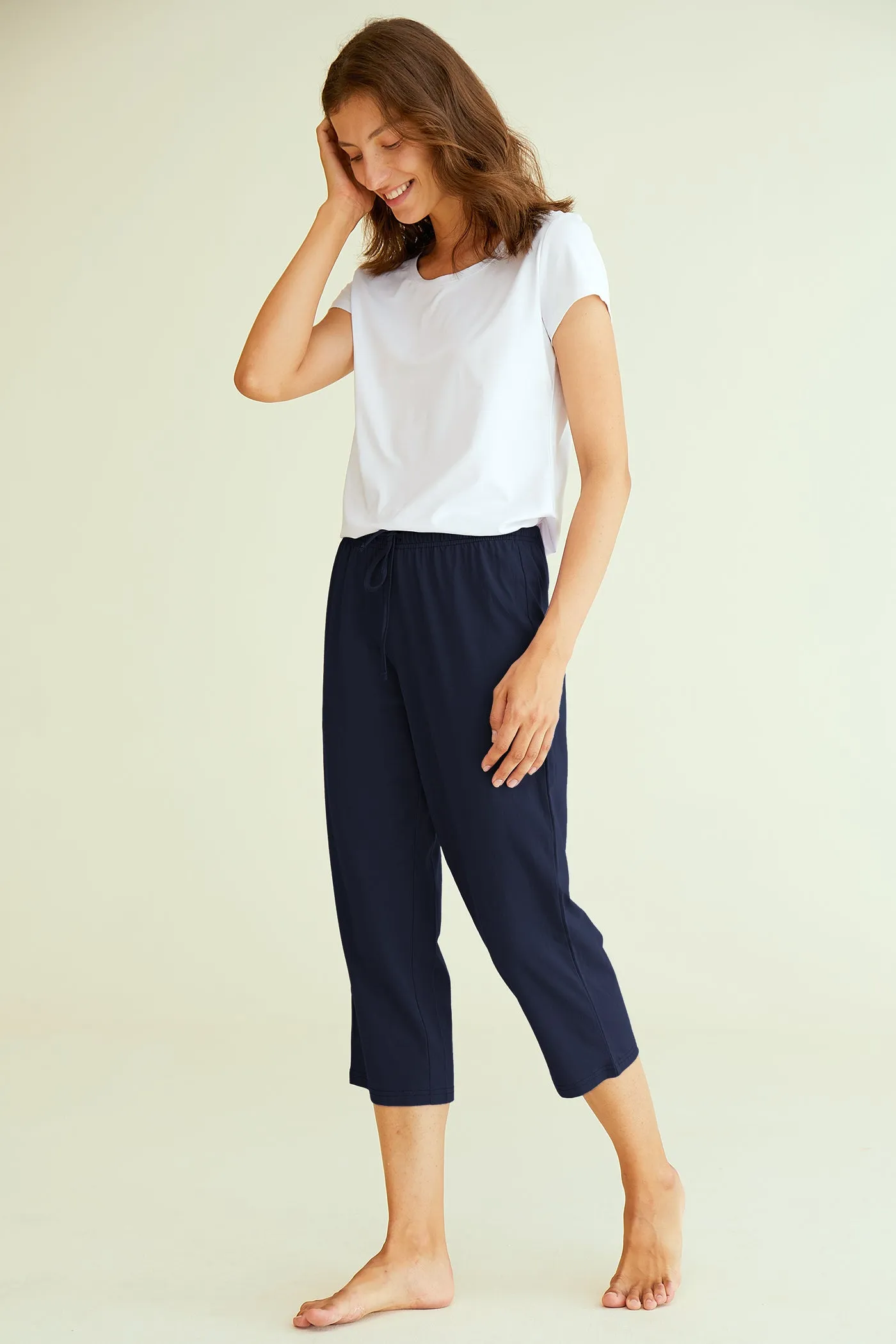 Women's Cotton Capri Pants Sleep Capris