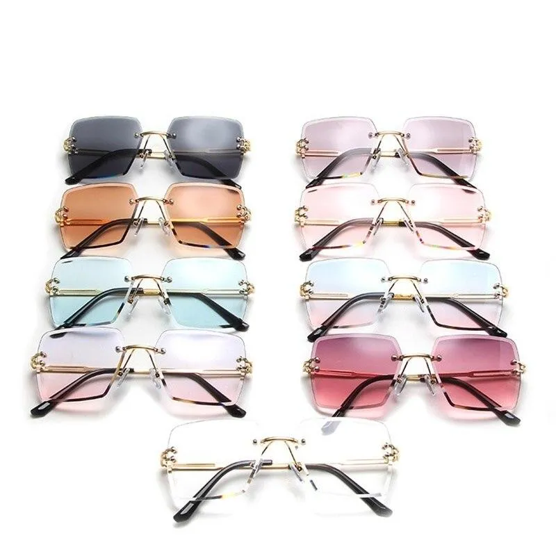 Women's Gradient Tea Shades Fashion Square Cat Eye Sunglasses