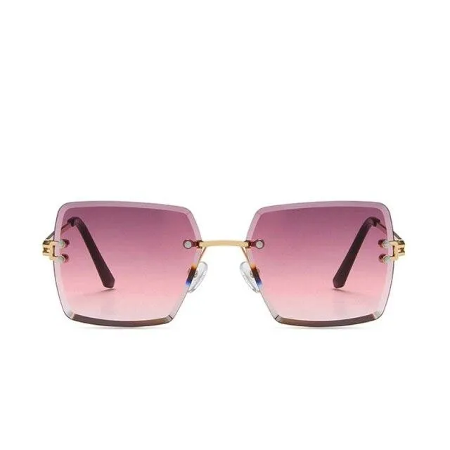 Women's Gradient Tea Shades Fashion Square Cat Eye Sunglasses